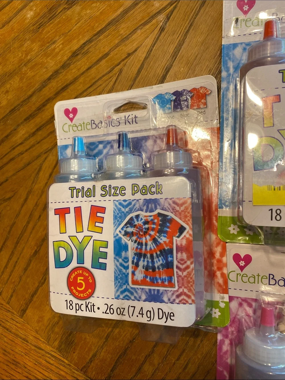 CreateBasics Tie Dye Trial Size Pack - Pink, Blue, Purple (Assorted)